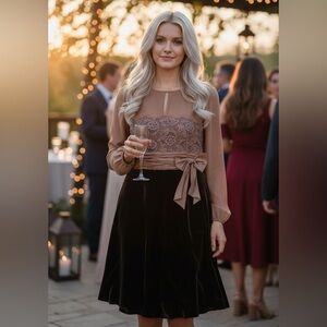 NWT Talbots Velvet and Silk Dress